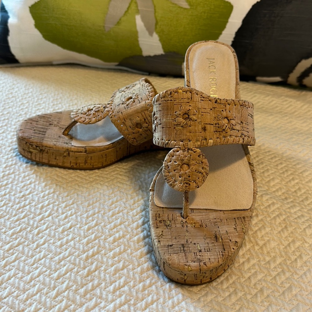 Jack Rogers Cork Wedge Shoes
